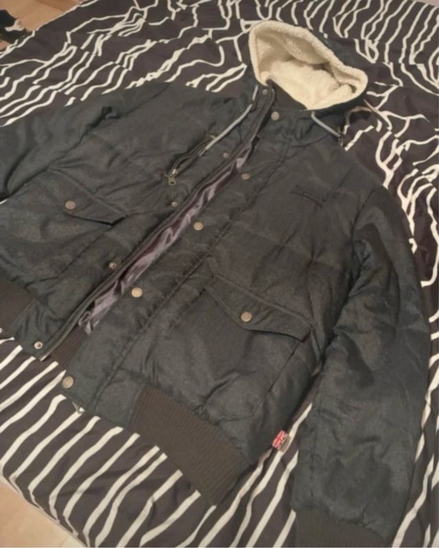 Chaqueta Lonsdale Talla L Negra/Gris