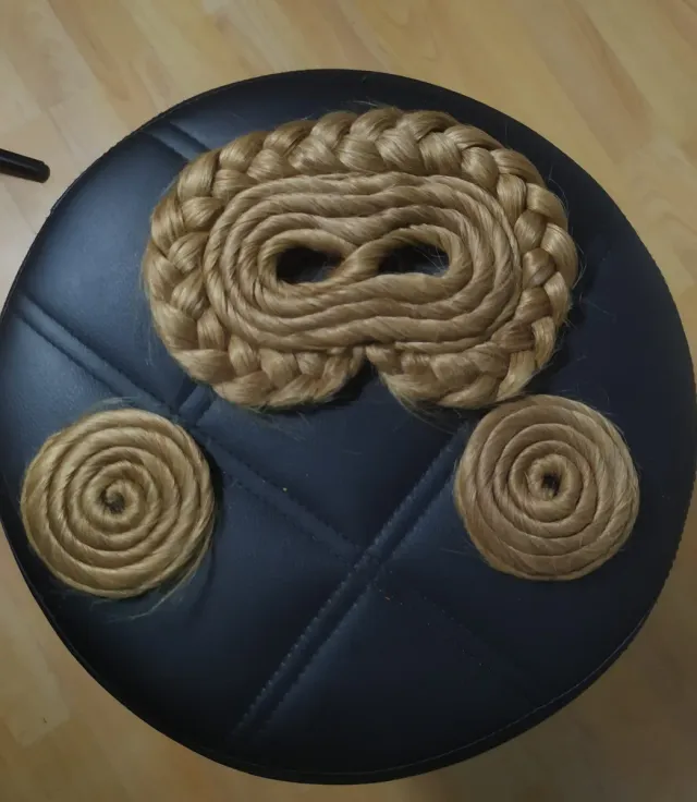 Moño fallera rubio pelo natural