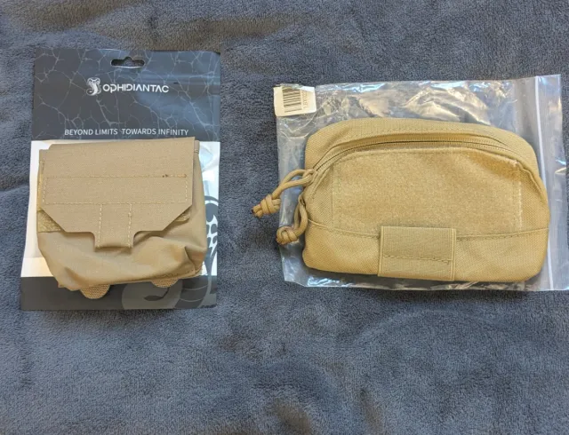 Lote 2 pouch molle tactical color coyote marrón.