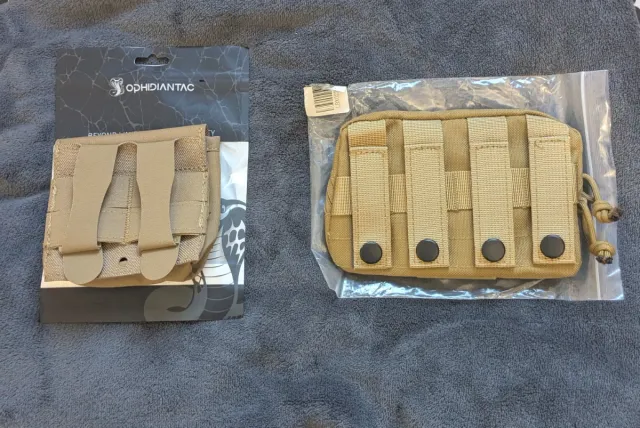 Lote 2 pouch molle tactical color coyote marrón.