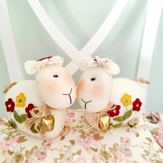 Coppia pecorelle feltro artigianali