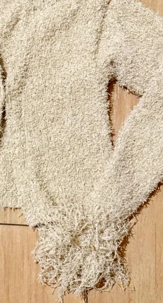 Cardigan Zara flecos beige Talla S