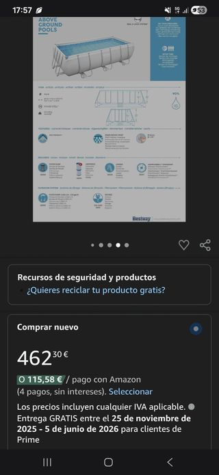 Piscina Bestway Power Steel 404x201x100 cm