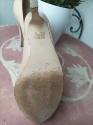 Paco Herrero Peep Toes Piel Beige Talla 38 rosa em