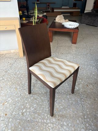 4 Sillas Tapizadas Wengue Lanmobel