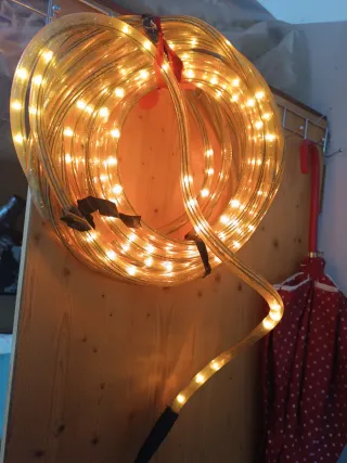 Luci di Natale a nastro trasparenti gialle