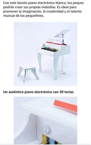 Piano Infantil Blanco con Taburete HAPE