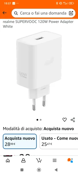 realme SUPERVOOC 120W Power Adapter Bianco