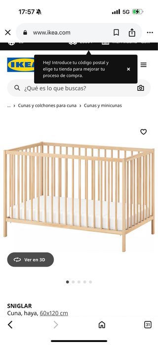 Cuna Ikea  y colchón