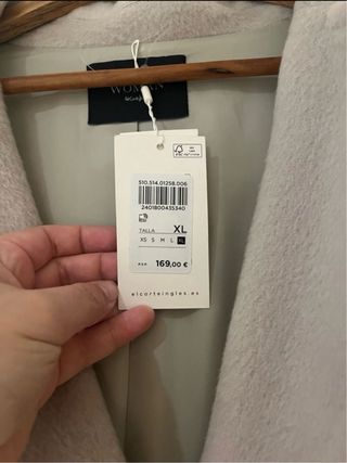 Abrigo lana mujer beige/gris oversize