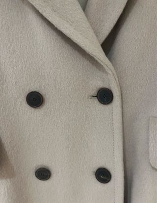 Abrigo lana mujer beige/gris oversize