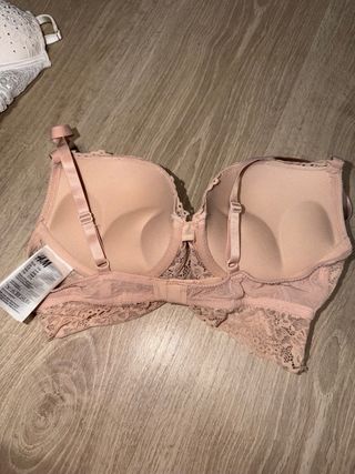 Top encaje beige/rosa