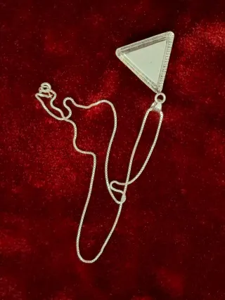 Collar Plata Ley 925 Triángulo Piedra Natural