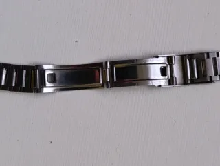 Correa de reloj vintage plateada, acero inoxidable