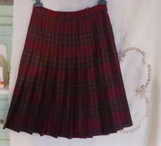 Gonna tartan vintage lana