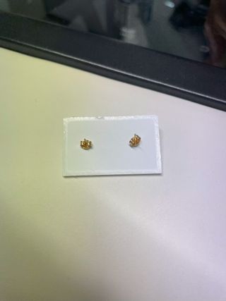 Pendientes Oro 18K Circonita Flor