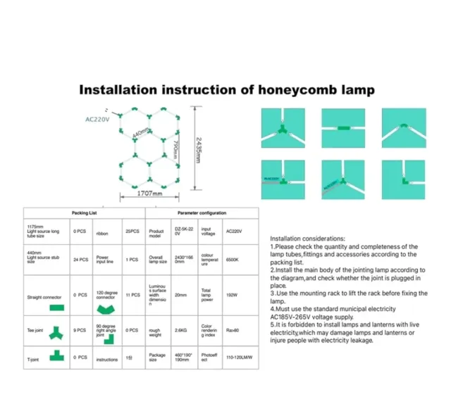 Lámparas LED Hexagonales