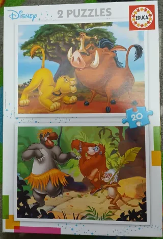 2 Puzzles Disney Rey León y Libro de la Selva
