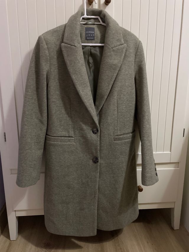 Abrigo paño verde Primark Talla 34