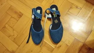 Sandalias esparto azul