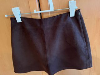 Minifalda marrón de terciopelo