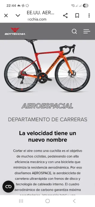 Bicicleta carretera Bottecchia Aeroespace o cambio