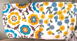 2 Fundas Cojín 45x45 Bordadas Flores