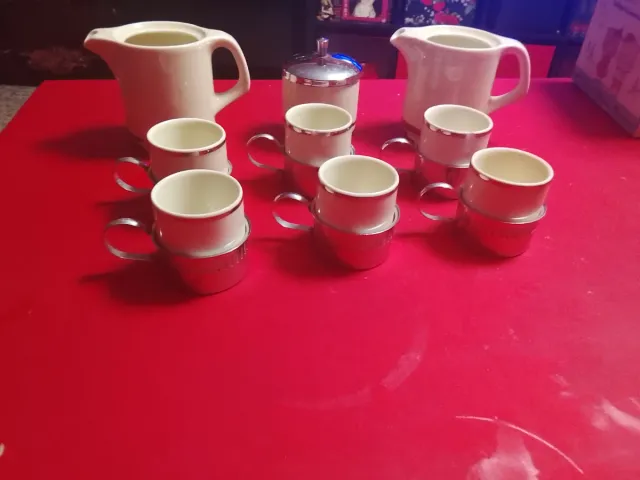 Juego de café porcelana y metal