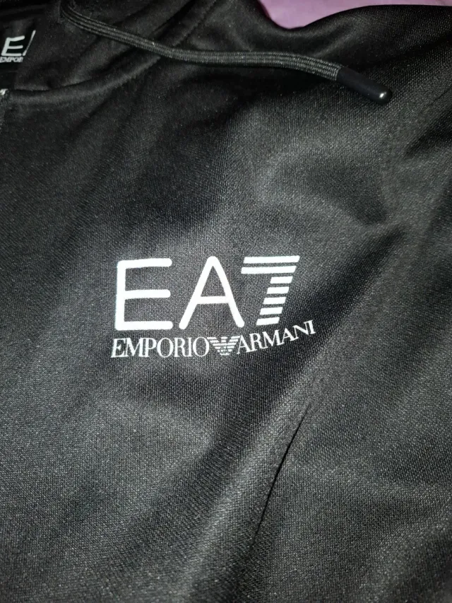 EA7 Sudadera con cremallera negra