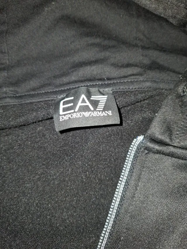 EA7 Sudadera con cremallera negra