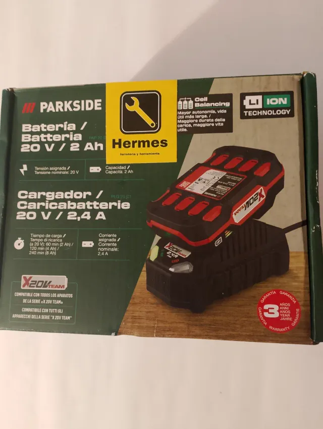 Batería 20V 2Ah + Cargador 20V 2.4A Parkside