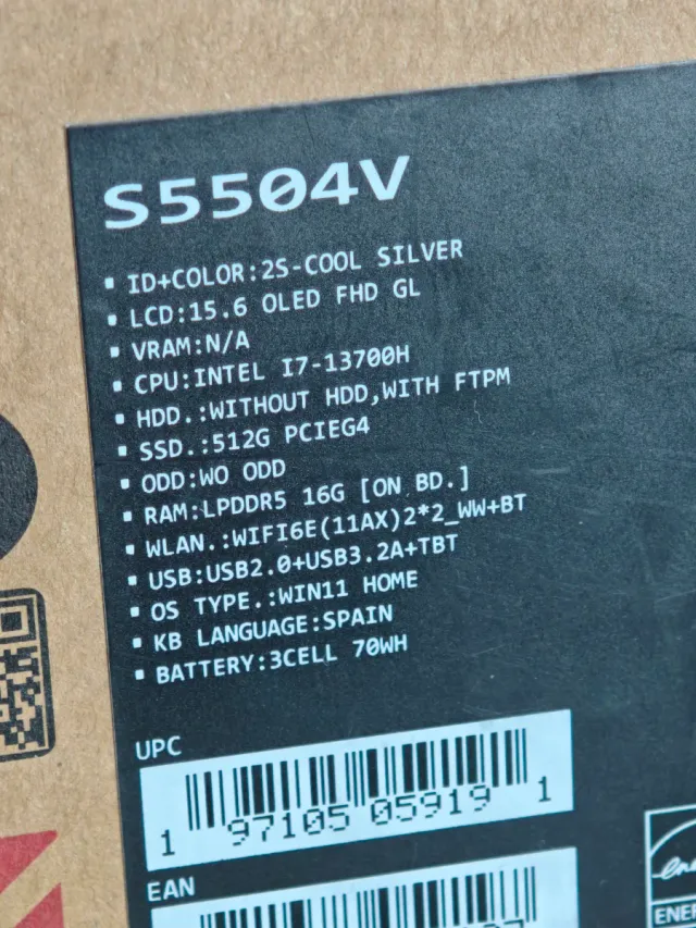 Asus Vivobook S 15 OLED i7 13th Gen 16GB RAM 512GB