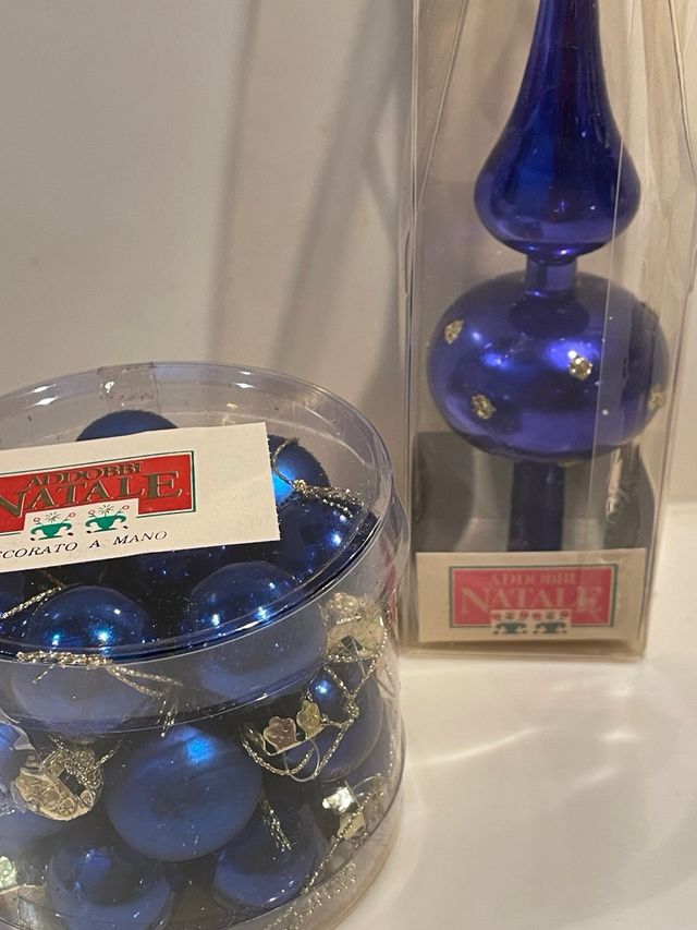 Decorazioni Vintage Albero Natale Blu