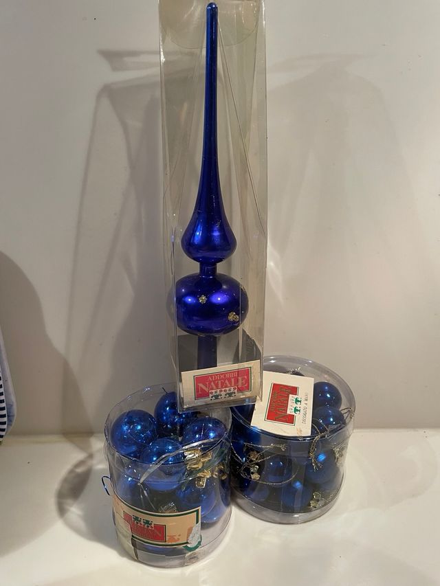 Decorazioni Vintage Albero Natale Blu