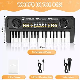 Piano Infantil Teclado 37 Teclas con Micrófono