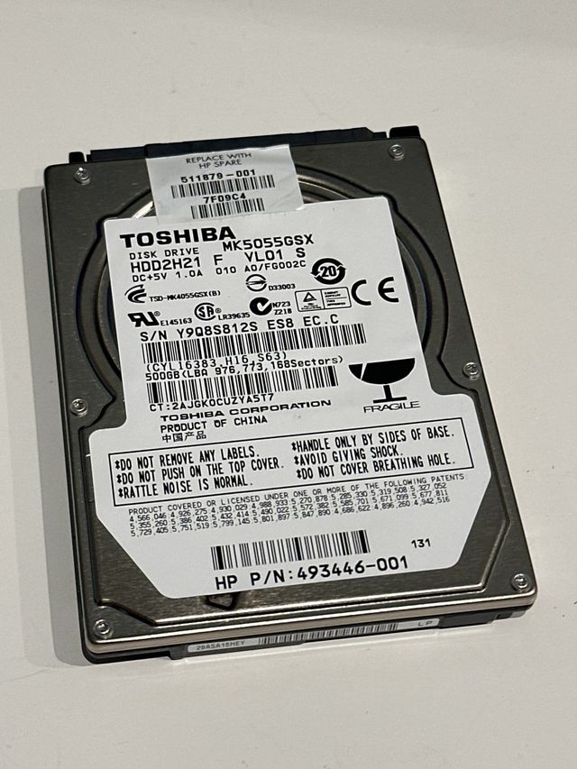 Disco Duro Toshiba 2.5 500GB SATA MK5055GSX