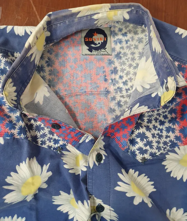 Camicia Soviet vintage colorata taglia 16 anni