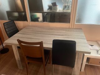 Mesa de comedor extensible gris