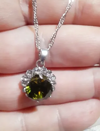 Conjunto Plata y Circonitas Verdes