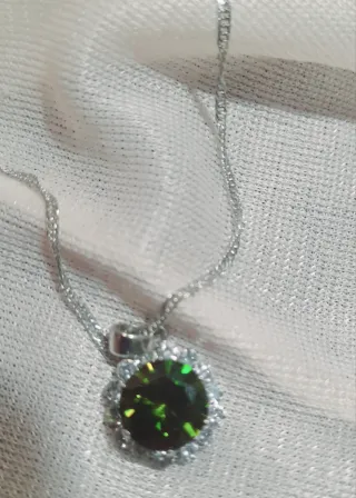 Conjunto Plata y Circonitas Verdes