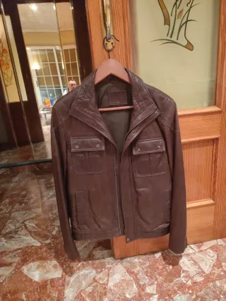 Chaqueta de piel marrón talla S