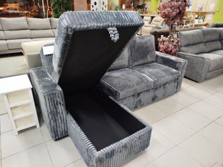 Chaise Longue Terciopelo Gris