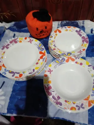 Vajilla 6 servicios porcelana multicolor