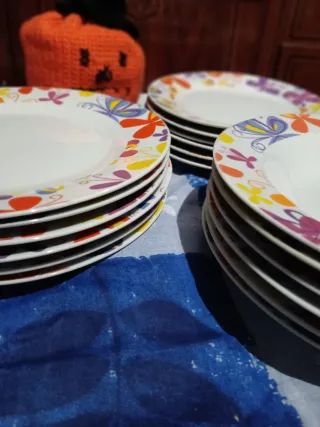 Vajilla 6 servicios porcelana multicolor