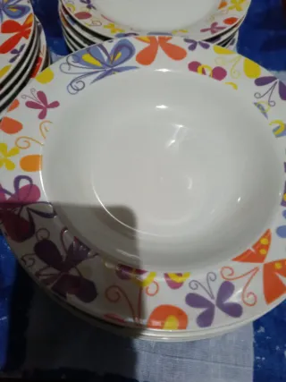 Vajilla 6 servicios porcelana multicolor