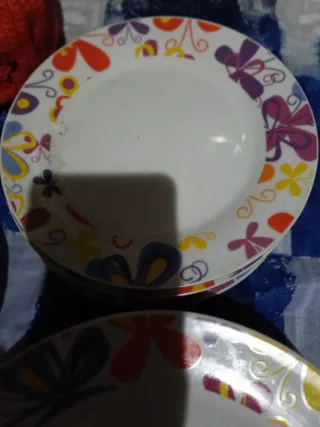 Vajilla 6 servicios porcelana multicolor