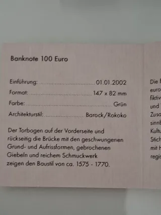 Billete 100 Euro Alemania - Gold Bar