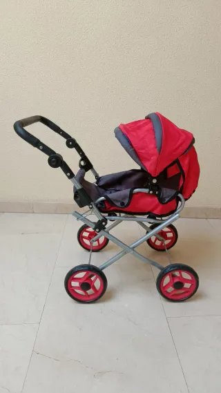 Carrito de bebé Juguettos rojo y gris