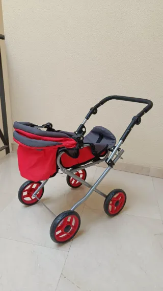 Carrito de bebé Juguettos rojo y gris