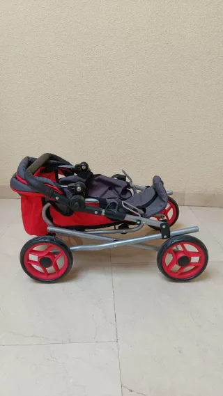 Carrito de bebé Juguettos rojo y gris